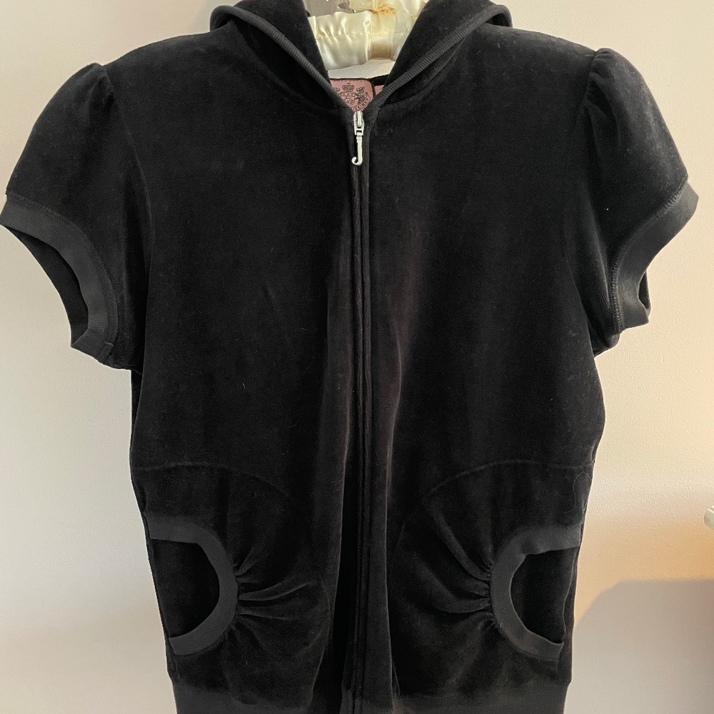 Juicy Couture Black Velour Zip Top Jacket